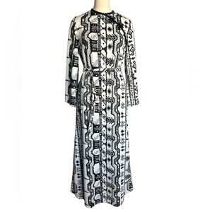 Vintage Lady Blair Cheongsam geometric print maxi dress